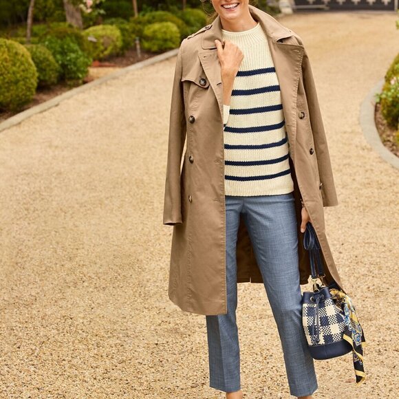 NEW Talbots Hampshire Straight Leg Ankle Length Pant Mills Navy Multi Women's 6 - Picture 3 of 14